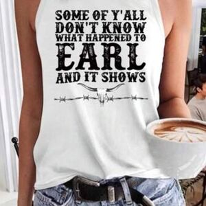 Graphic White Tank Top